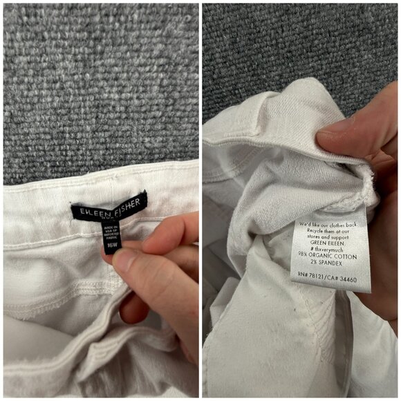 Eileen Fisher Women White Stretch Jeans Size 16W Organic Cotton Spandex Adult - Picture 16 of 16